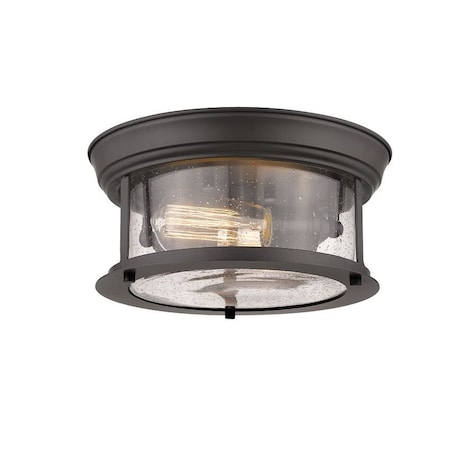 Z-Lite Sonna 2 Light Flush Mount, Bronze And Clear Seedy 727F10-BRZ
